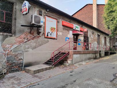 Art. Spozywcze, sklep przy dworcu Będzin Miasto