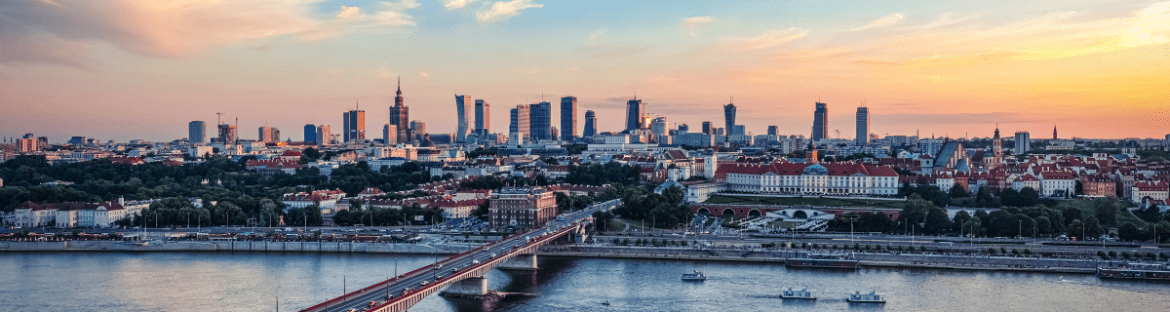 panorama Warszawy - pkp warszawa wschodnia