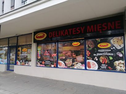 Delikatesy Mięsne GROT, sklep przy dworcu Łódź Żabieniec