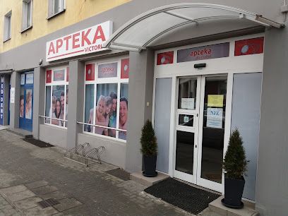 Victoria. Apteka. Hylak J., sklep przy dworcu Racibórz