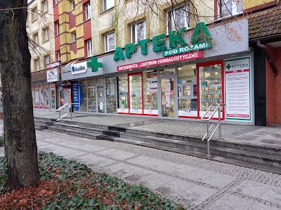 Pod Różami. Apteka, sklep przy dworcu Racibórz