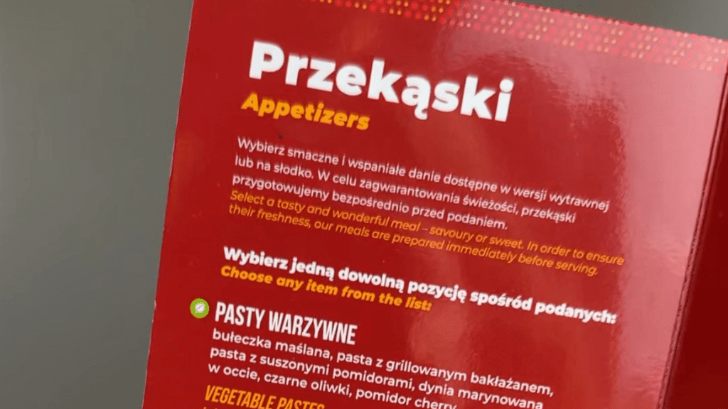 1 klasa w pociągu pendolino – co ma do zaoferowania? Menu w Pendolino