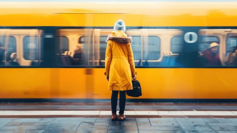 Westbahn kobieta na tle pociągu