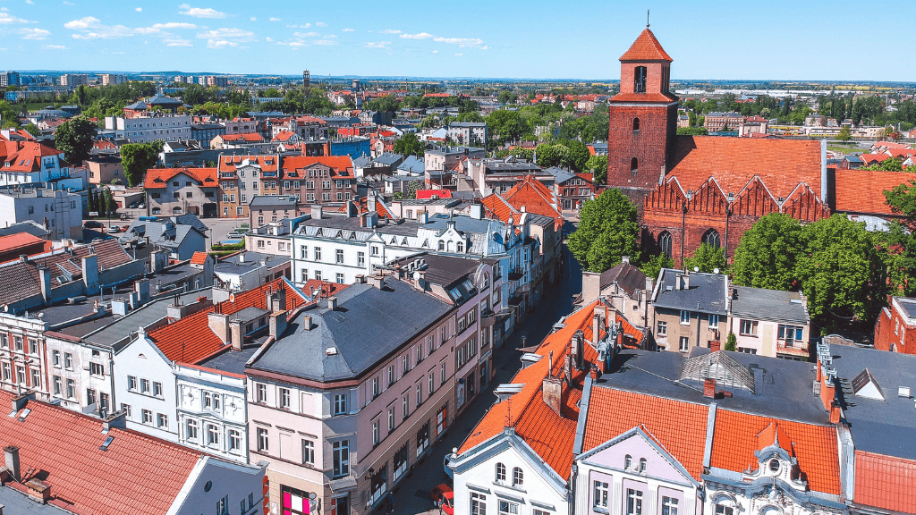 City break z Gdańska pociągiem Tczew z lotu ptaka