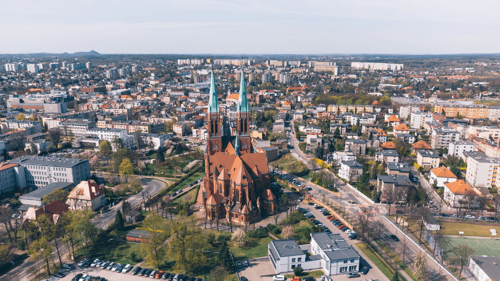 City break z Katowic pociągiem Rybnik z lotu ptaka