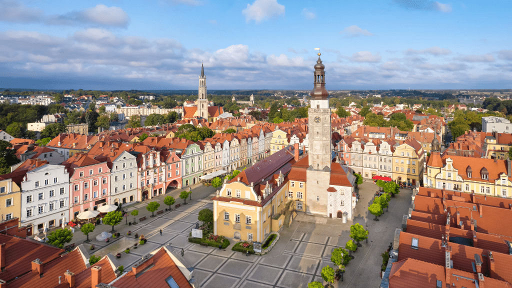 City break z Wrocławia pociągiem Bolesławiec z lotu ptaka