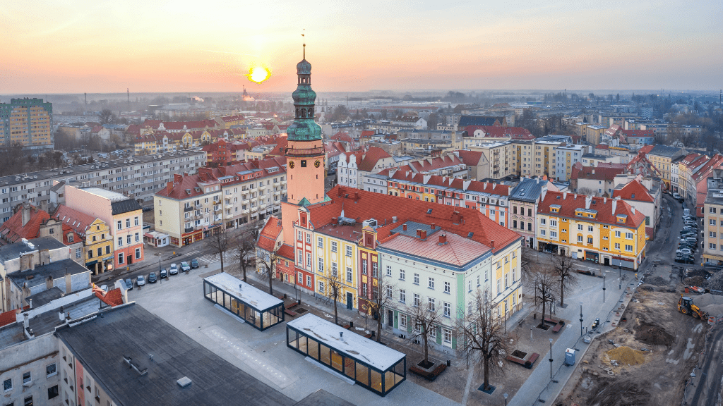 City break z Wrocławia pociągiem Oława z lotu ptaka