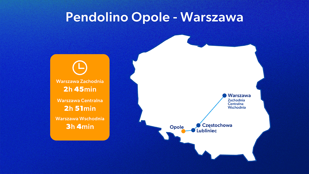 Rozkład jazdy Pendolino Warszawa-Opole mapka Rozkład jazdy Pendolino Warszawa-Opole