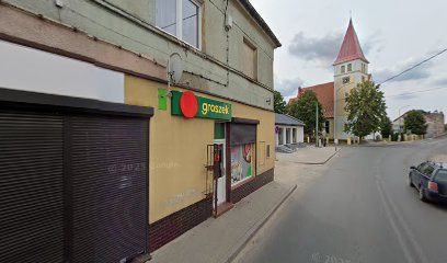 Groszek, sklep przy dworcu Nowe Drezdenko