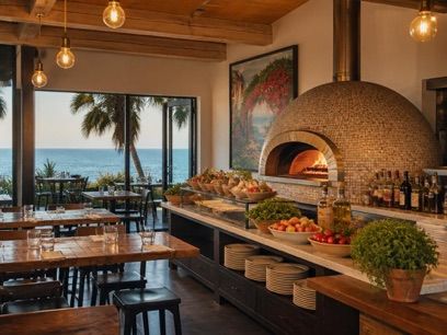 Malibu. Pizzeria, okolice dworca Zagórz